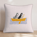 Paddle Huskys Throw Pillow - Hillcroft Home
