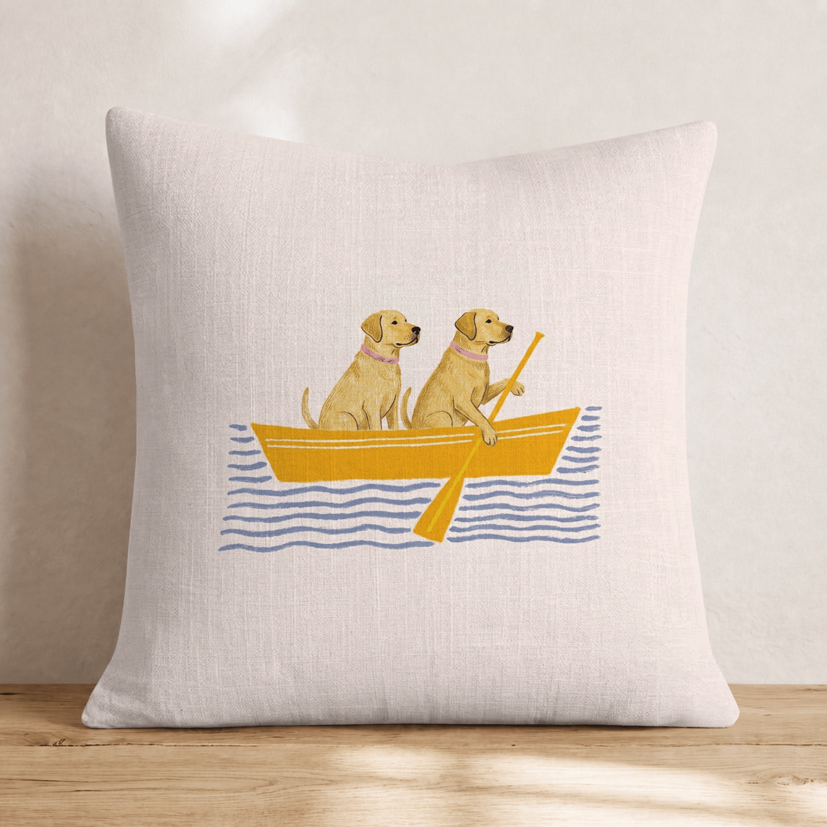 Paddle Labradors Throw Pillow - Hillcroft Home