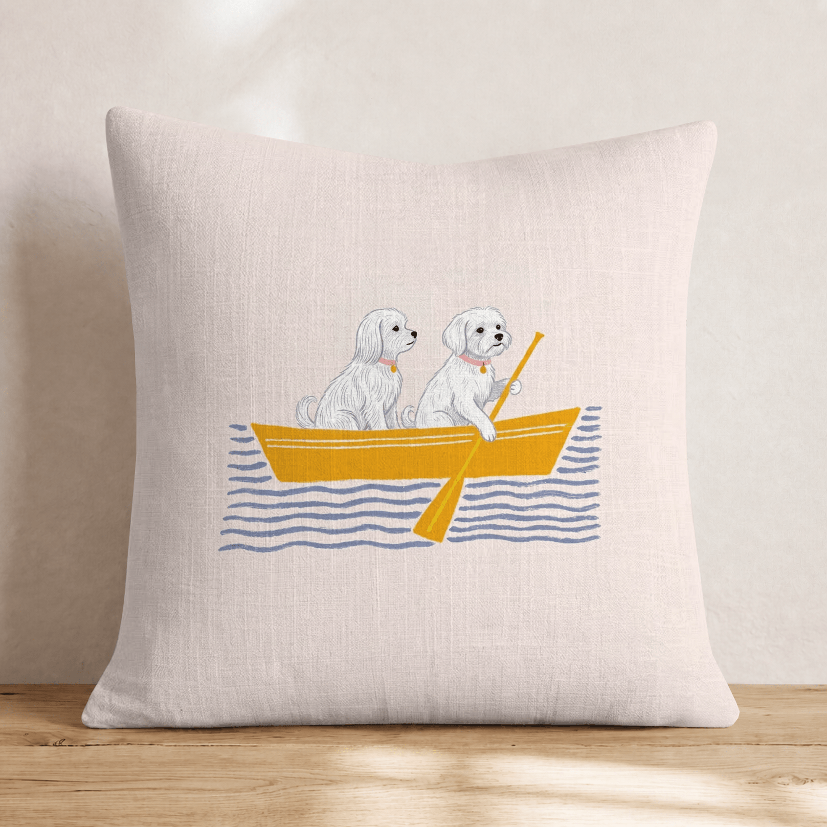 Paddle Maltese Throw Pillow - Hillcroft Home