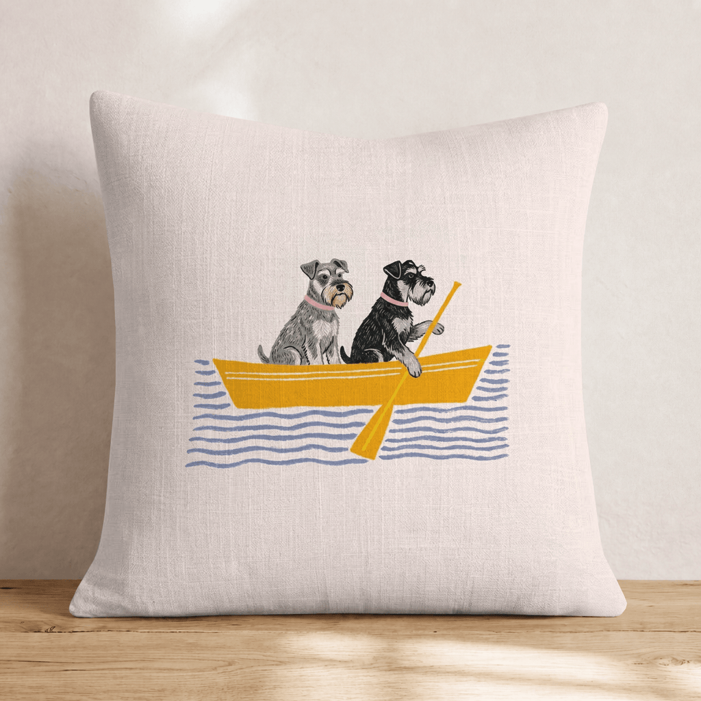 Paddle Mini Schnauzers Throw Pillow - Hillcroft Home
