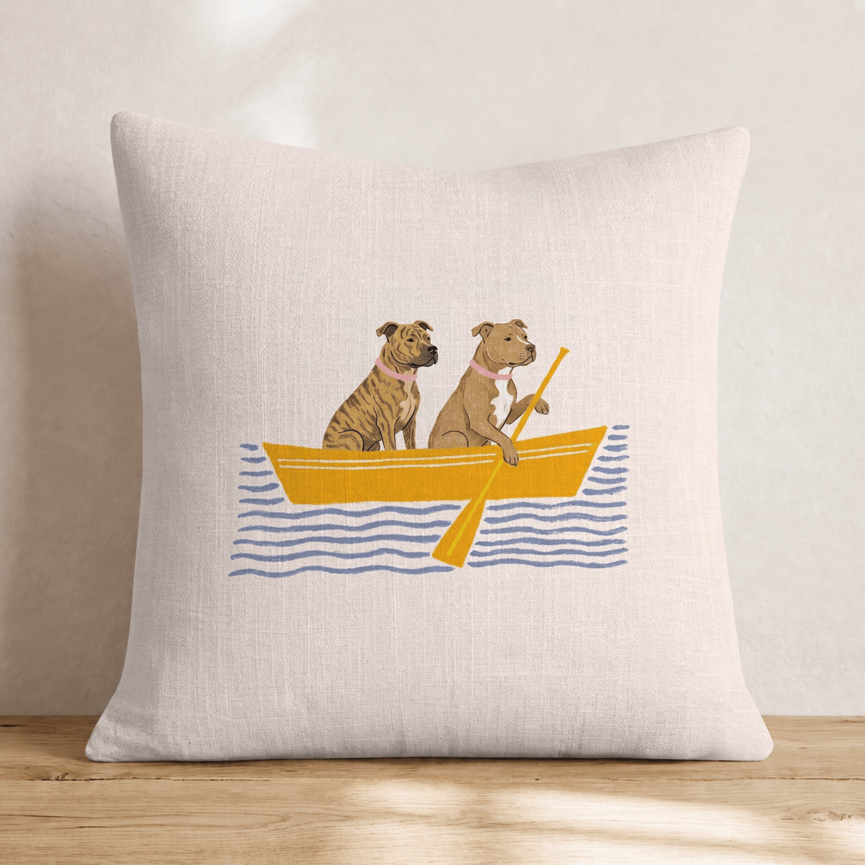 Paddle Pit Bulls Throw Pillow - Hillcroft Home