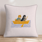 Paddle Pomeranians Throw Pillow - Hillcroft Home