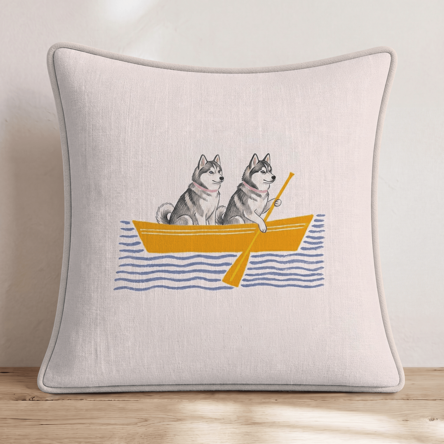 Paddle Pomskies Throw Pillow - Hillcroft Home