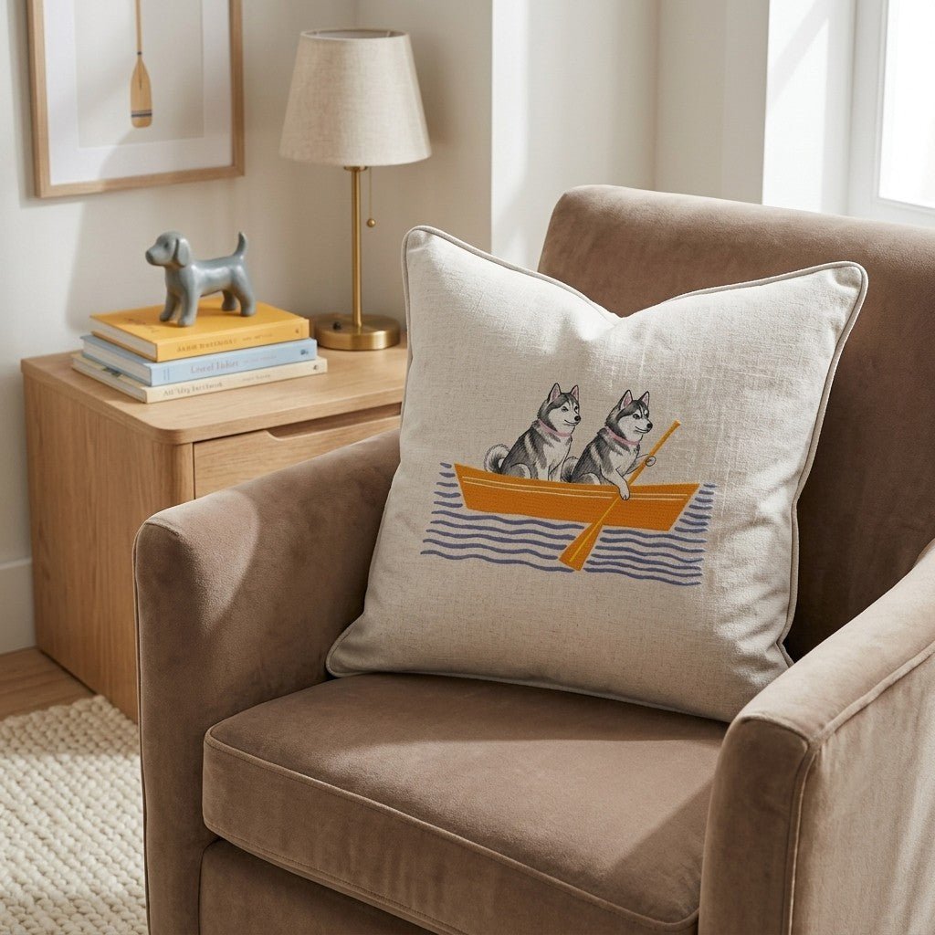 Paddle Pomskies Throw Pillow - Hillcroft Home