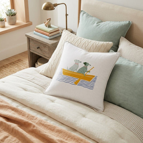 Paddle Pooches Throw Pillow - Hillcroft Home