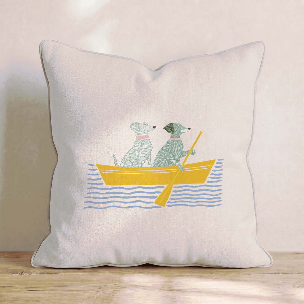 Paddle Pooches Throw Pillow - Hillcroft Home