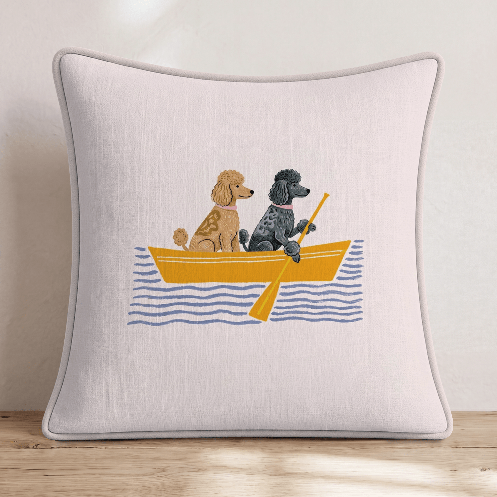 Paddle Poodles Throw Pillow - Hillcroft Home