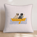 Paddle Pugs Throw Pillow - Hillcroft Home