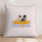 Paddle Pugs Throw Pillow - Hillcroft Home