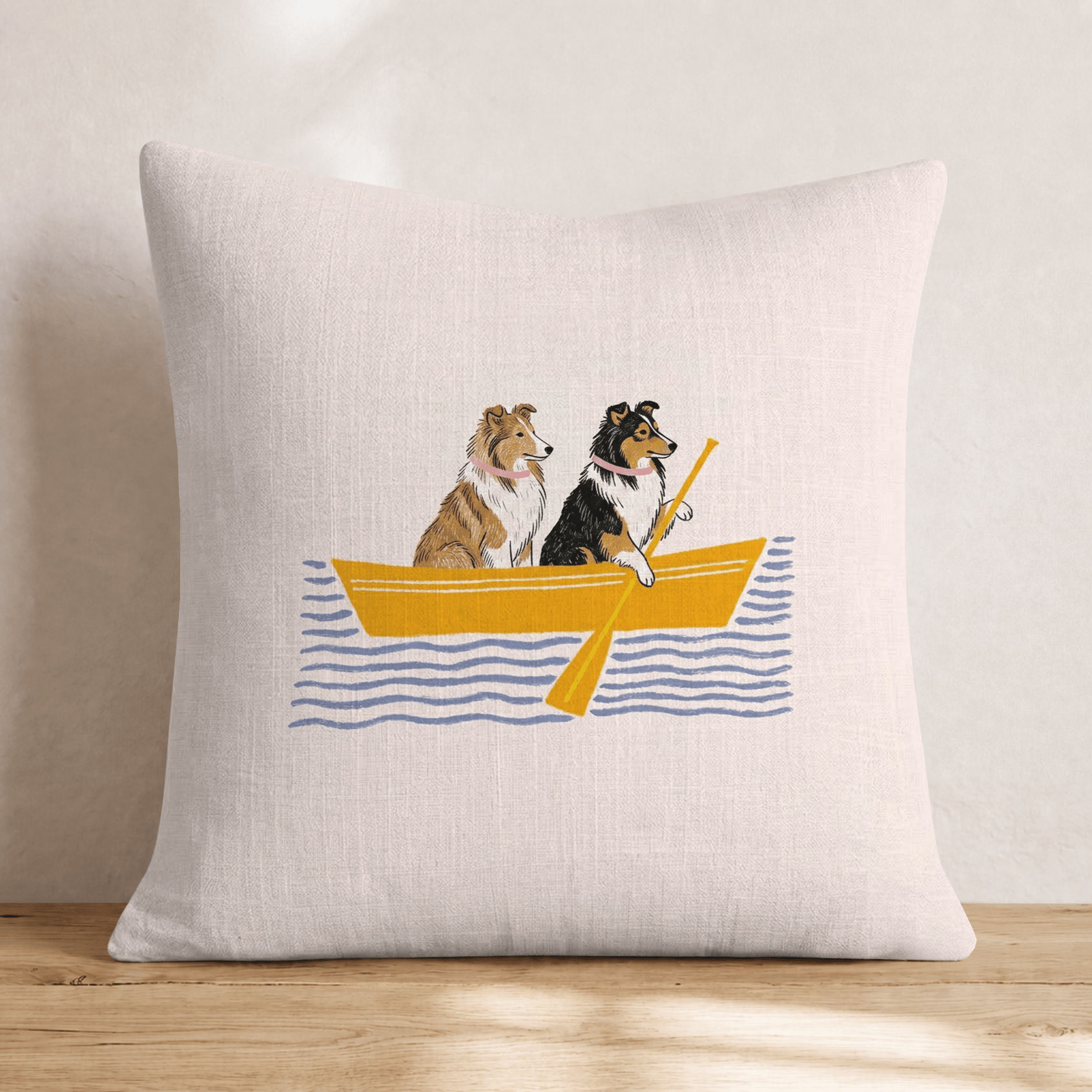 Paddle Shelties Throw Pillow - Hillcroft Home