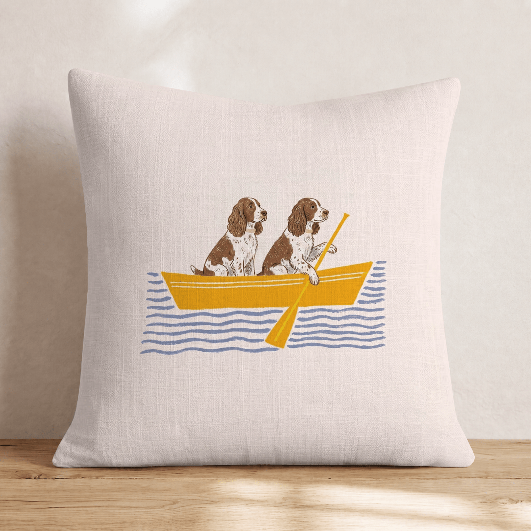 Paddle Springer Spaniels Throw Pillow - Hillcroft Home