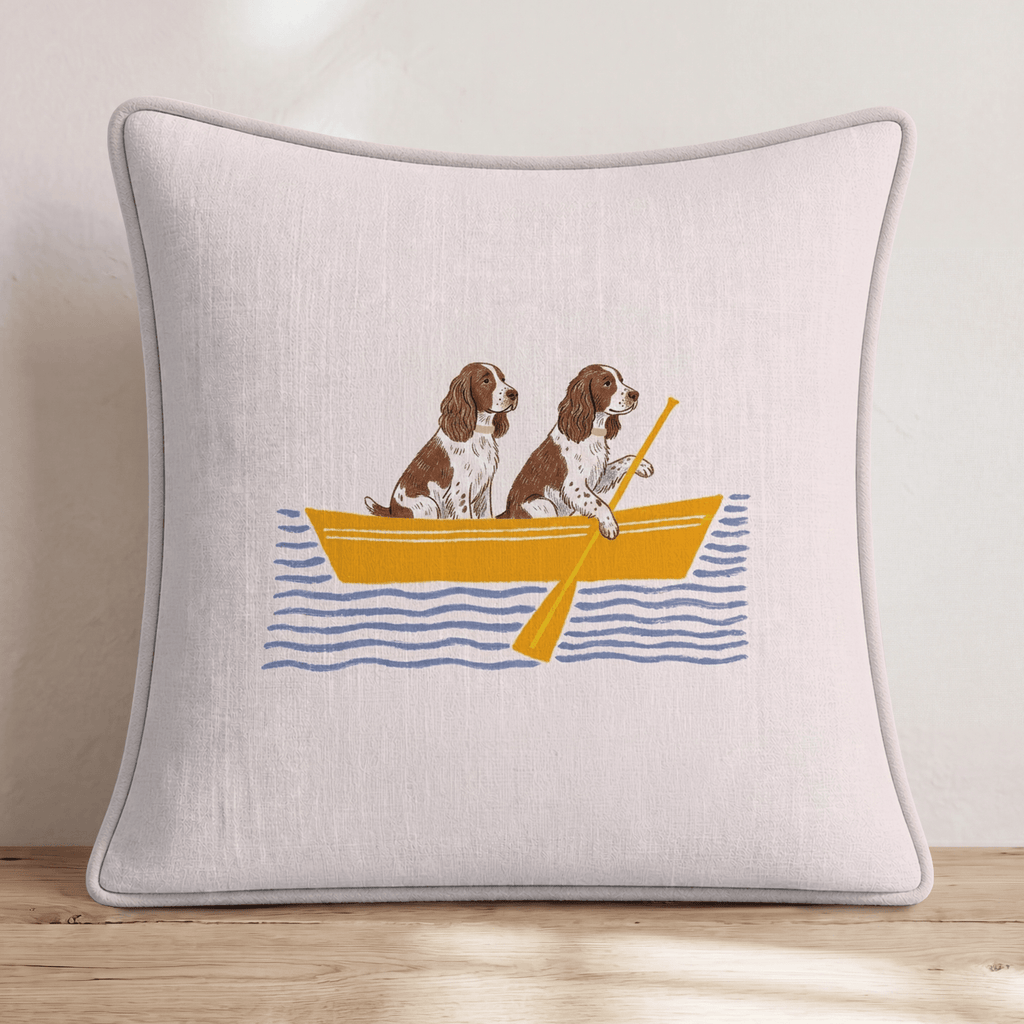 Paddle Springer Spaniels Throw Pillow - Hillcroft Home