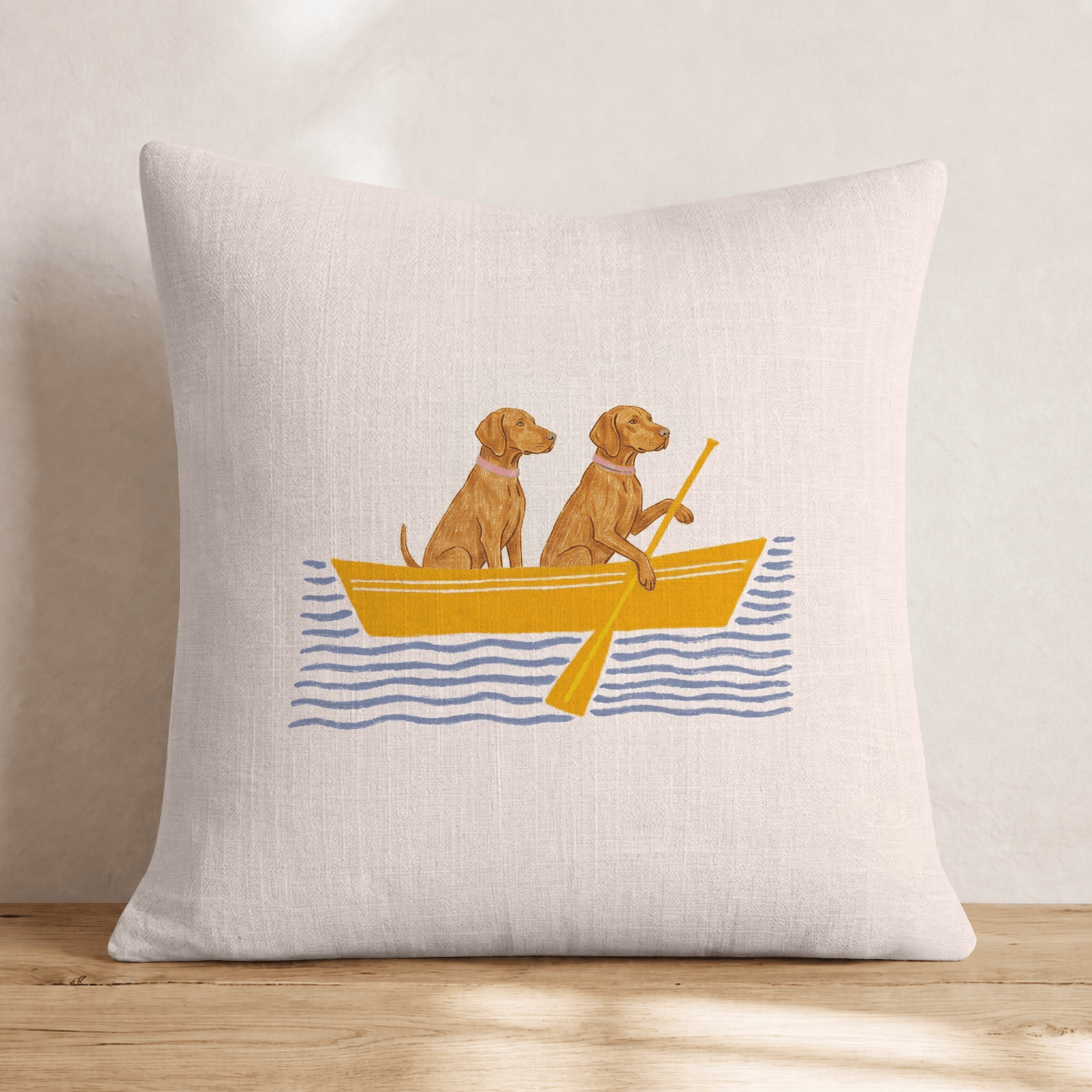 Paddle Vizslas Throw Pillow - Hillcroft Home