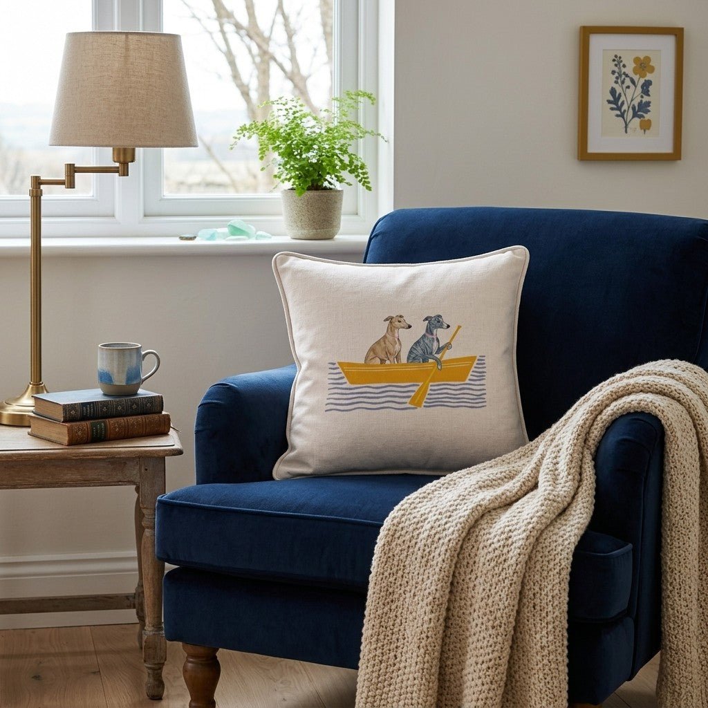 Paddle Whippets Throw Pillow - Hillcroft Home