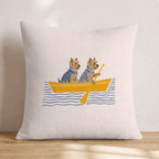 Paddle Yorkies Throw Pillow - Hillcroft Home