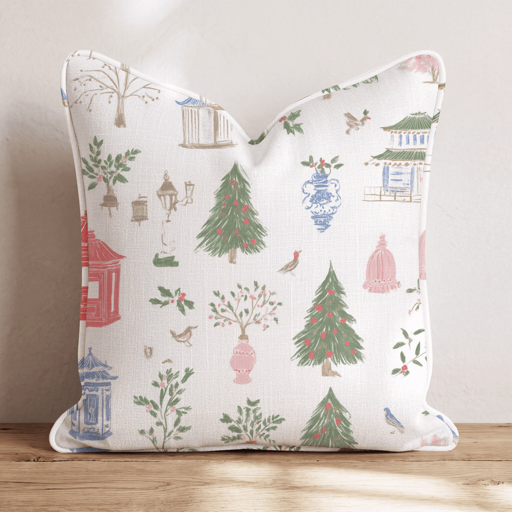 Pagoda Noel Throw Pillow - Hillcroft Home