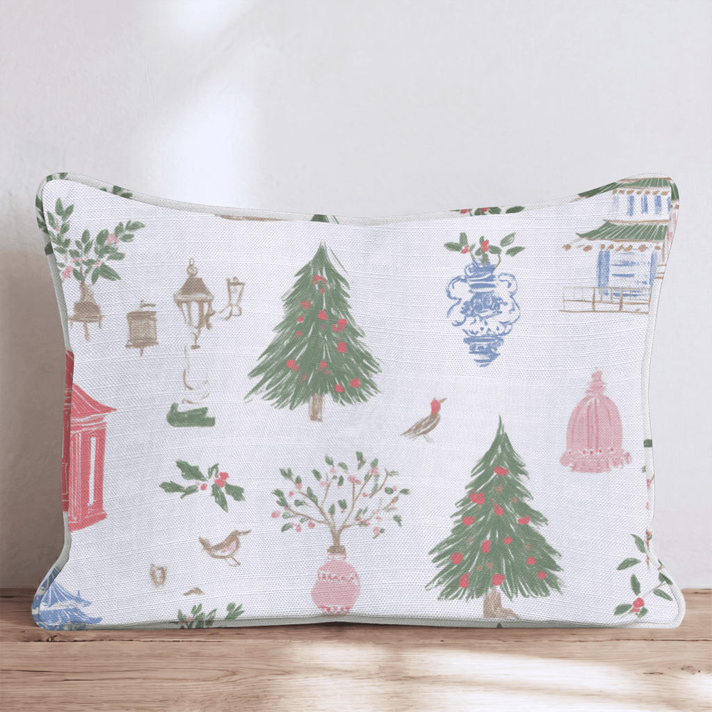 Pagoda Noel Throw Pillow - Hillcroft Home