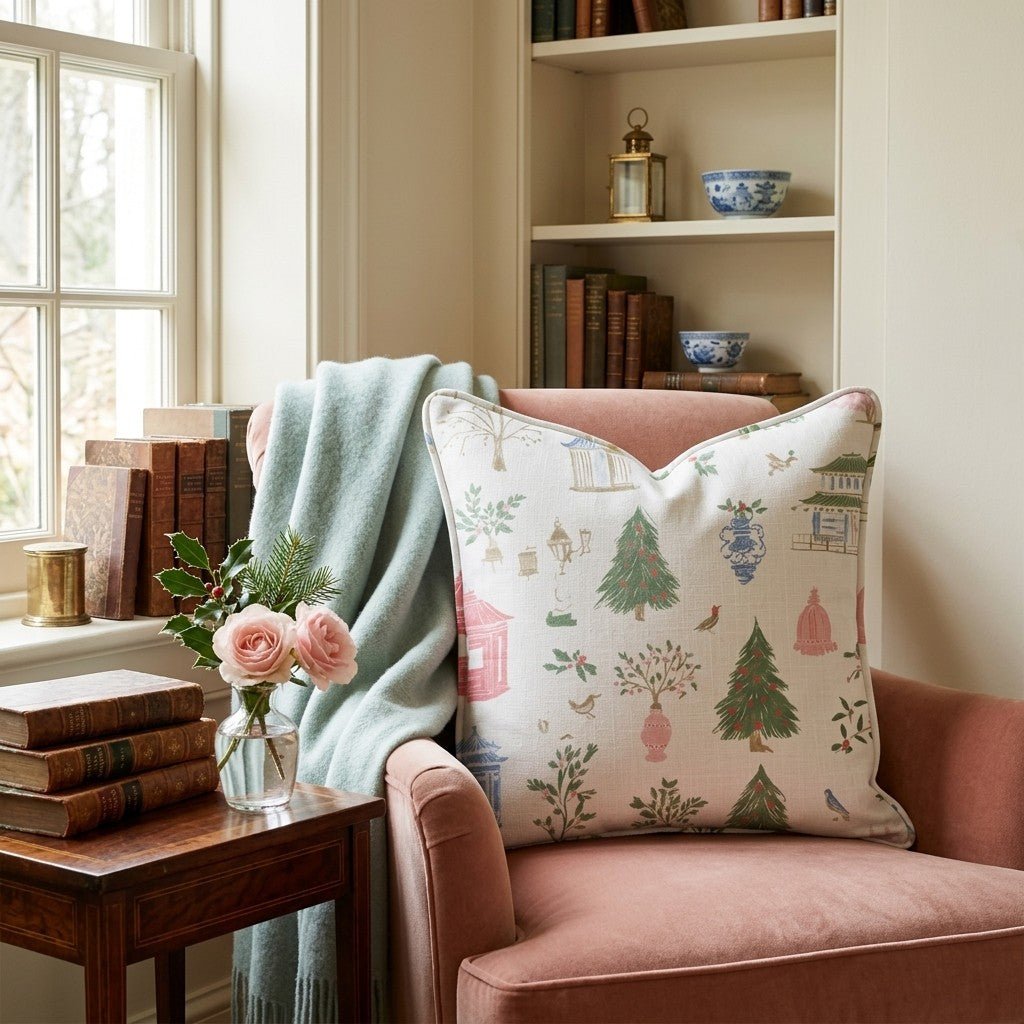 Pagoda Noel Throw Pillow - Hillcroft Home