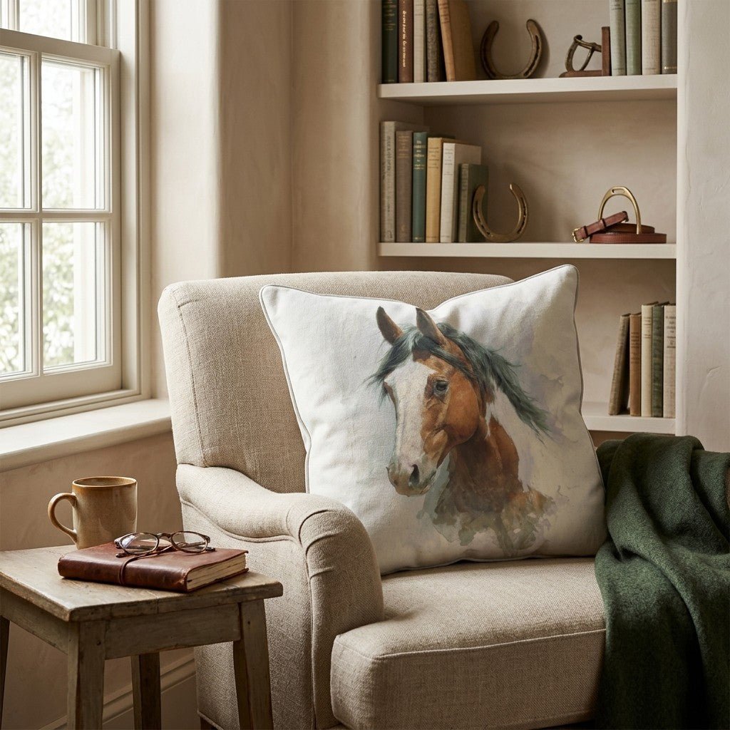 Paint Horse Portrait Throw Pillow - Hillcroft Home