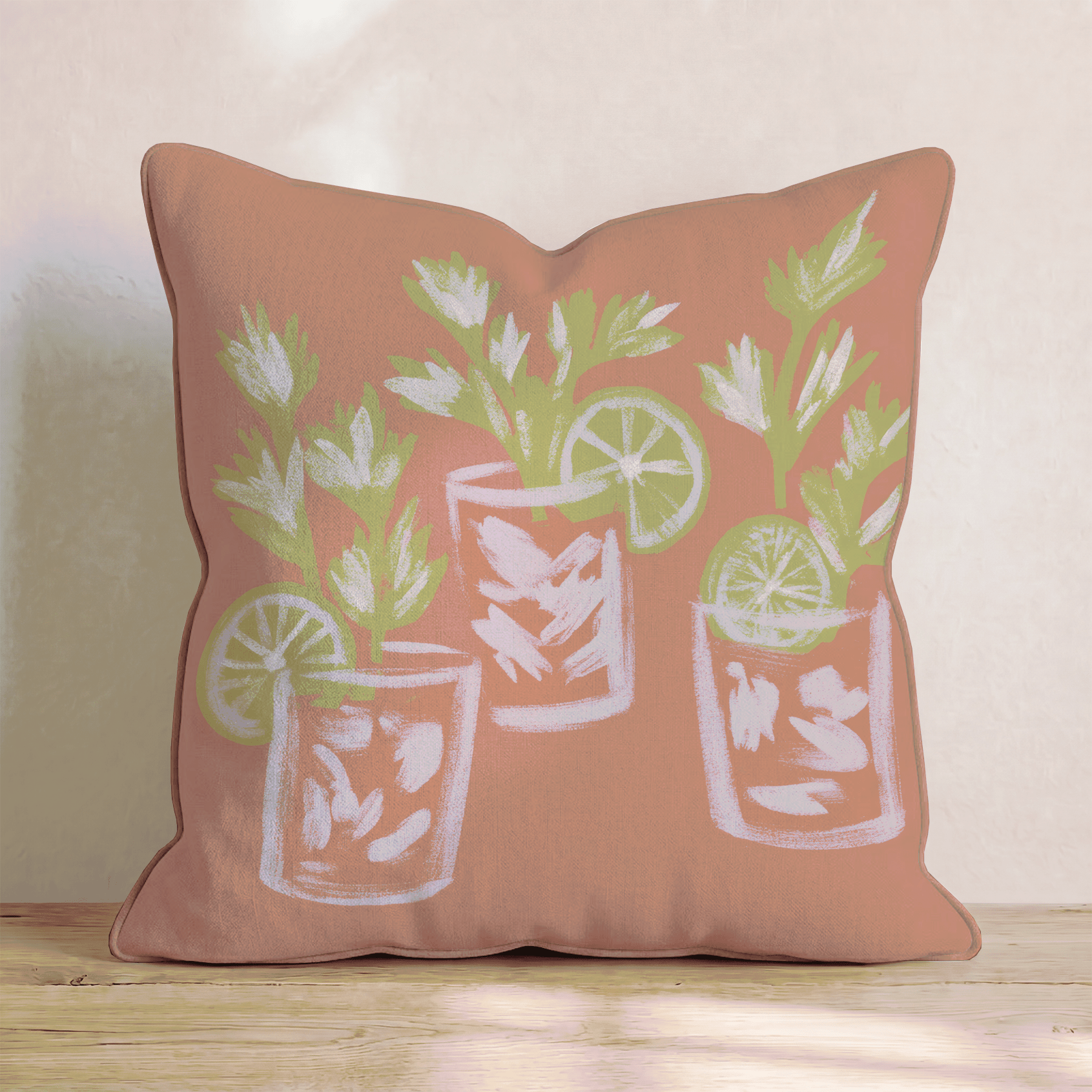 Painted Bloody Mary_ Throw Pillow - Hillcroft Home