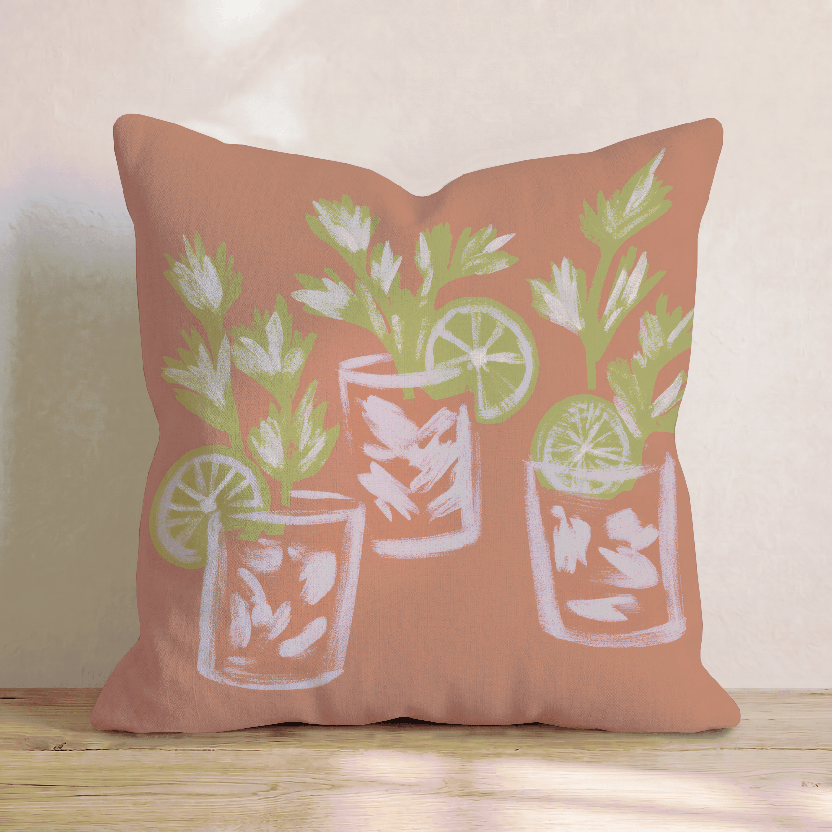 Painted Bloody Mary_ Throw Pillow - Hillcroft Home