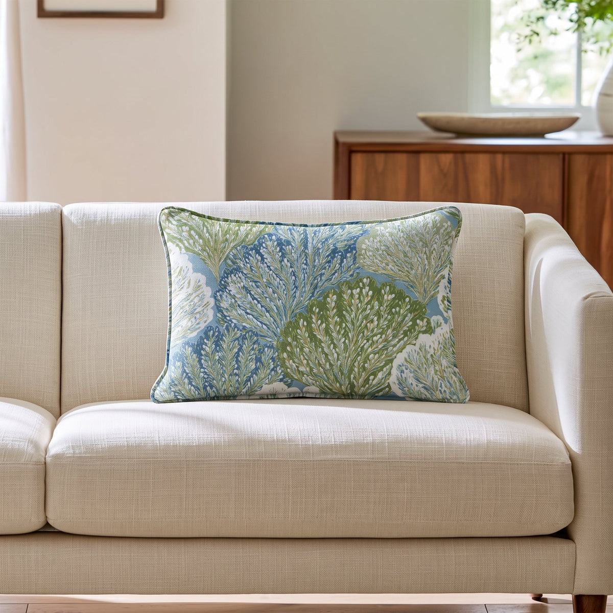 Painted Coral Throw Pillow throw pillow - Hillcroft Home