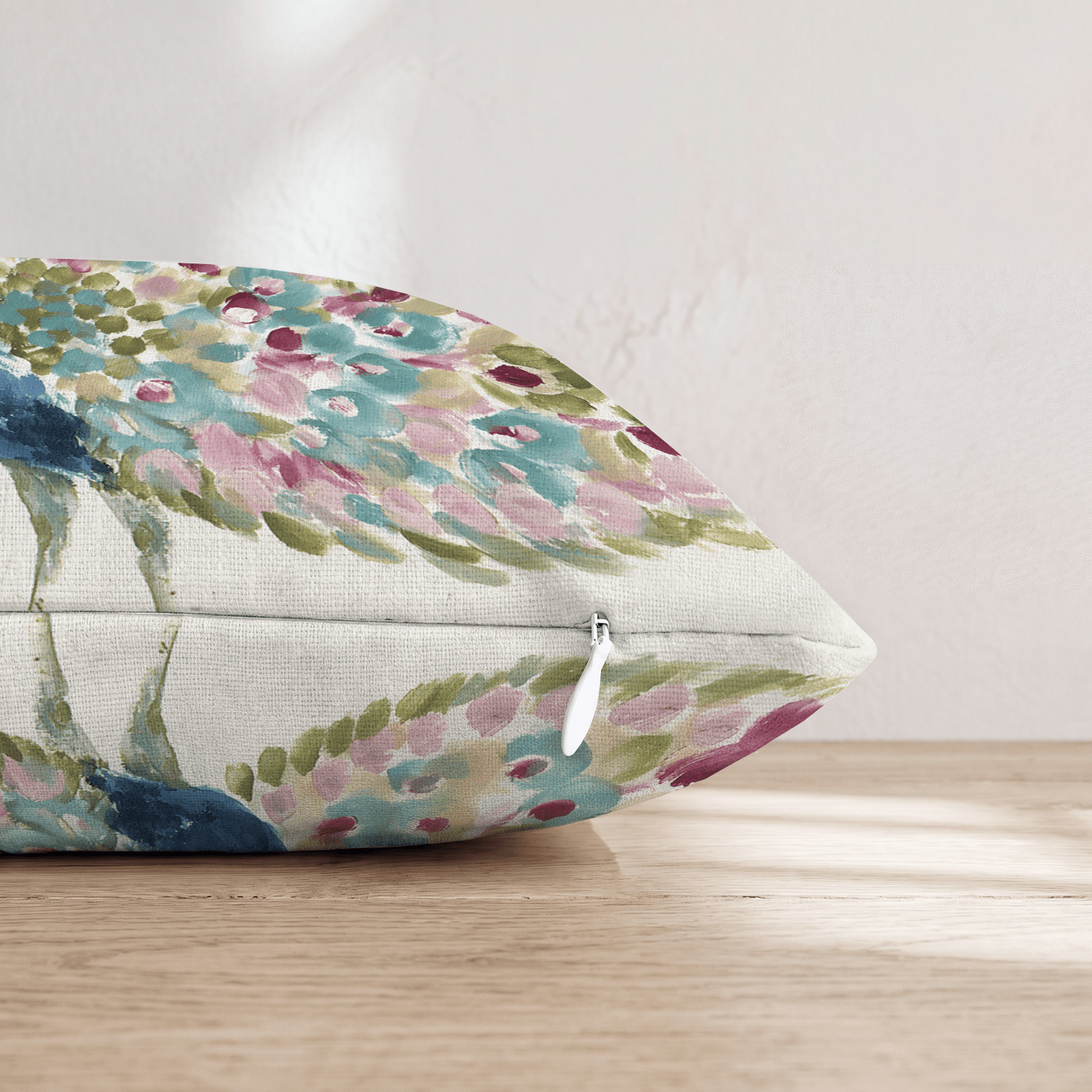 Painted Peacock Throw Pillow - Hillcroft Home