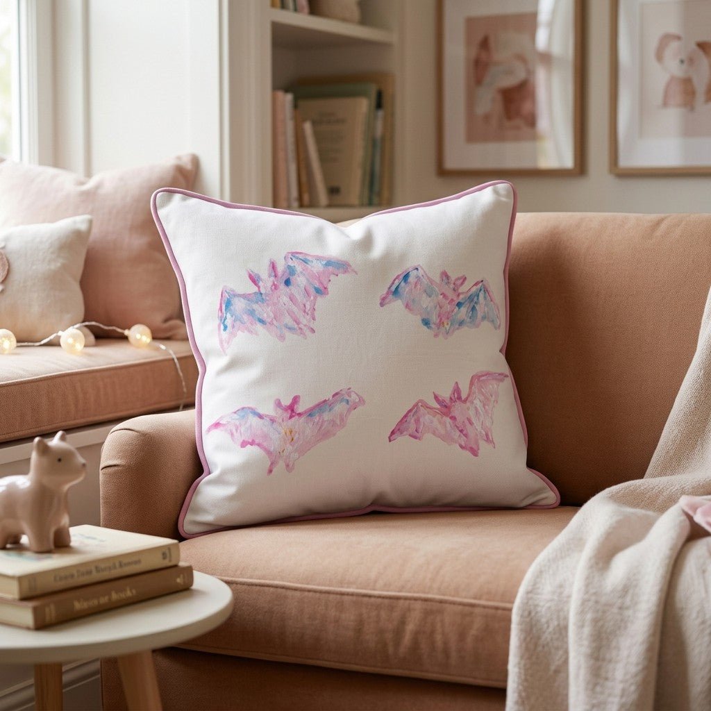 Painterly Bats Throw Pillow - Hillcroft Home