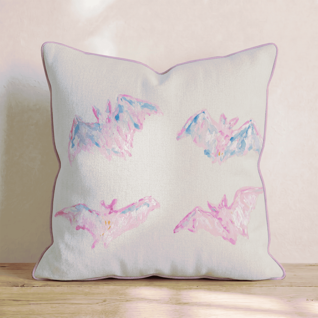 Painterly Bats Throw Pillow - Hillcroft Home