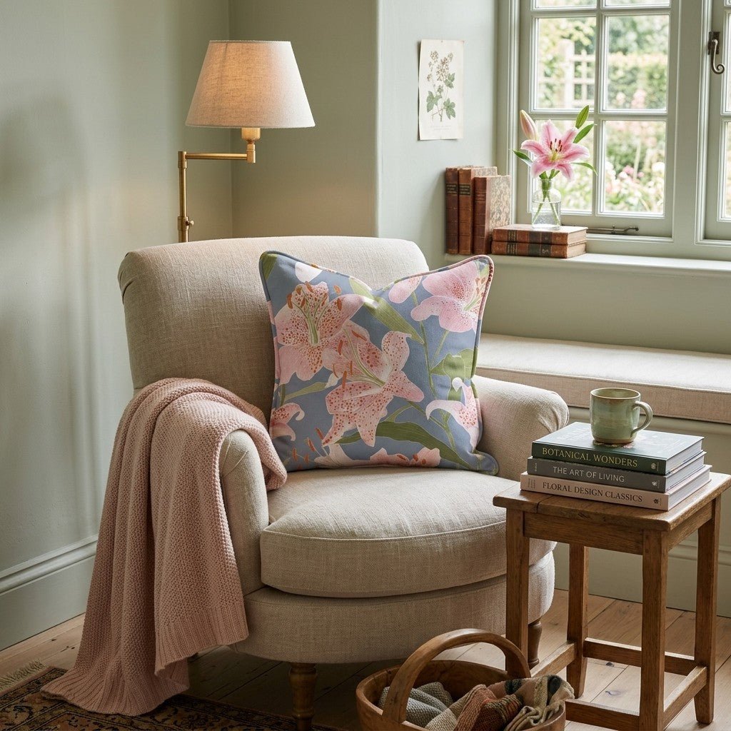 Painterly Lillies Throw Pillow - Hillcroft Home