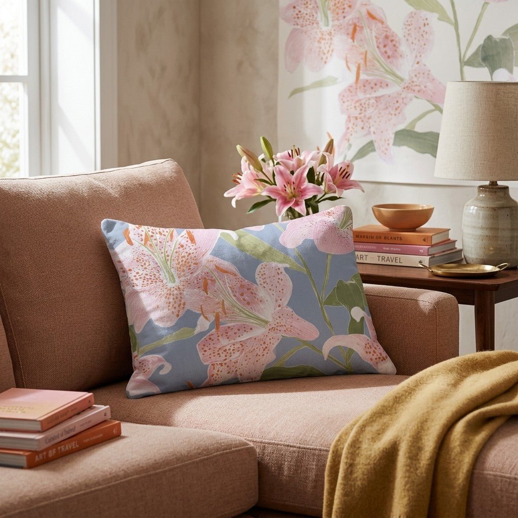 Painterly Lillies Throw Pillow - Hillcroft Home