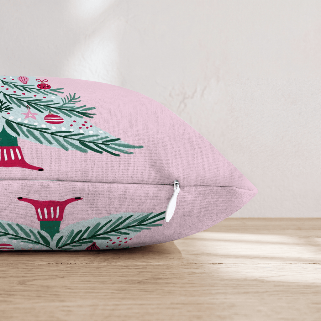 Pale Blush Tree Ornaments Throw Pillow - Hillcroft Home