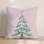 Pale Blush Tree Ornaments Throw Pillow - Hillcroft Home