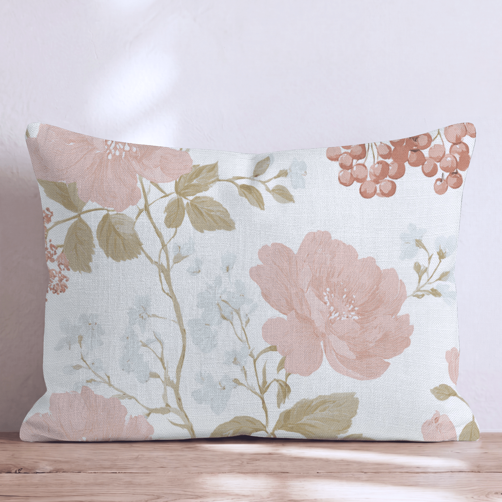 Pale Fall Florals Throw Pillow - Hillcroft Home