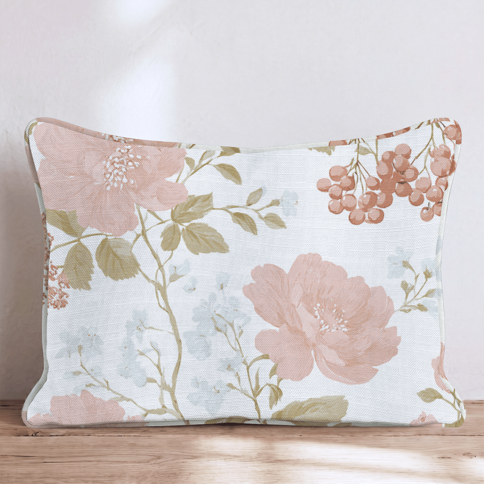 Pale Fall Florals Throw Pillow - Hillcroft Home
