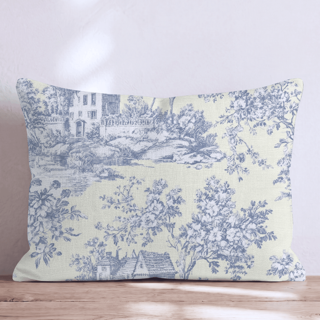 Pale Yellow Toile Throw Pillow - Hillcroft Home