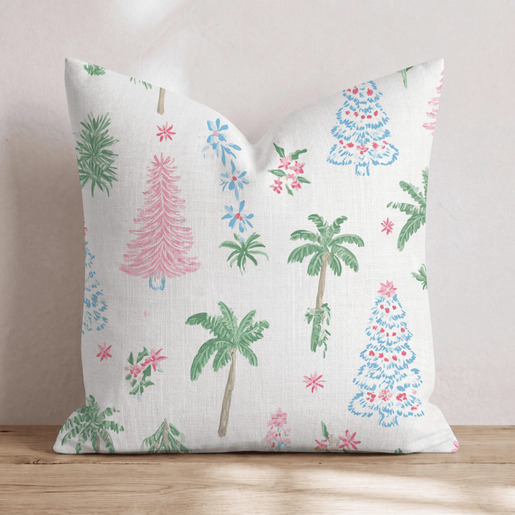 Palm and Pine Preppy Throw Pillow - Hillcroft Home