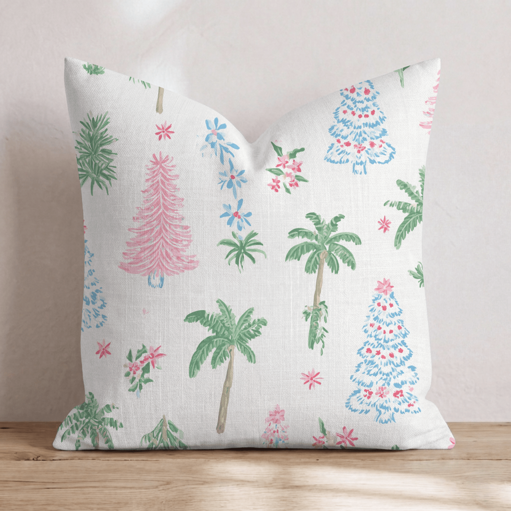 Palm and Pine Preppy Throw Pillow - Hillcroft Home