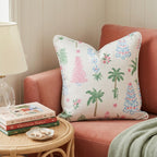 Palm and Pine Preppy Throw Pillow - Hillcroft Home