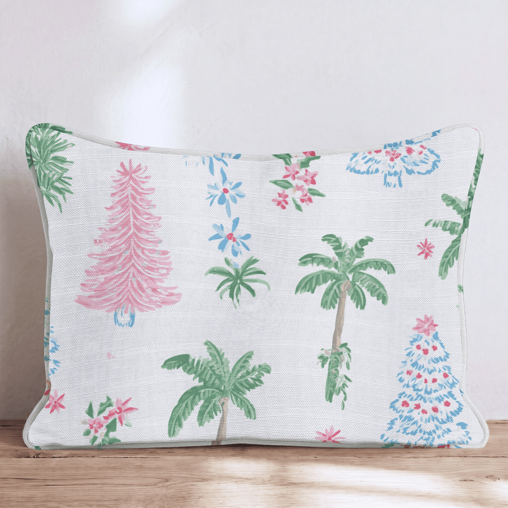 Palm and Pine Preppy Throw Pillow - Hillcroft Home