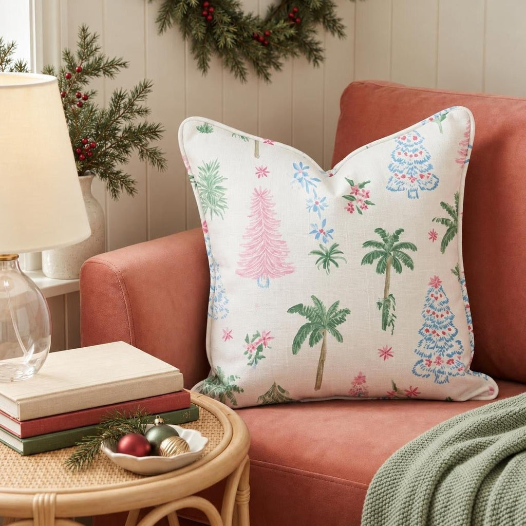 Palm and Pine Preppy Throw Pillow throw pillow - Hillcroft Home
