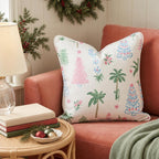 Palm and Pine Preppy Throw Pillow throw pillow - Hillcroft Home