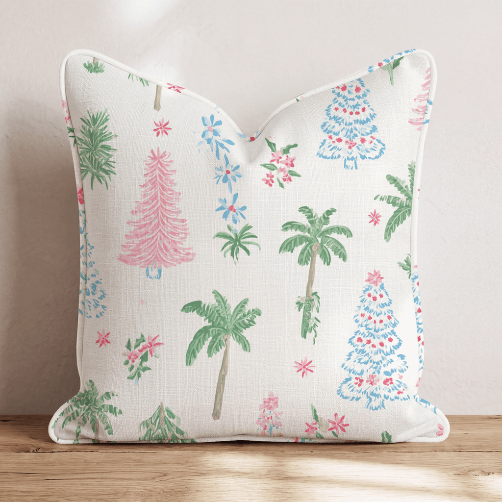 Palm and Pine Preppy Throw Pillow - Hillcroft Home