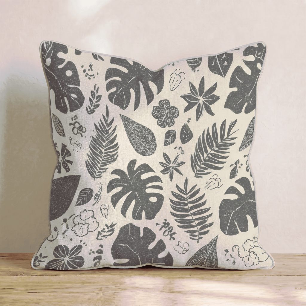 Palm Frond Collage Throw Pillow - Hillcroft Home