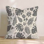 Palm Frond Collage Throw Pillow - Hillcroft Home