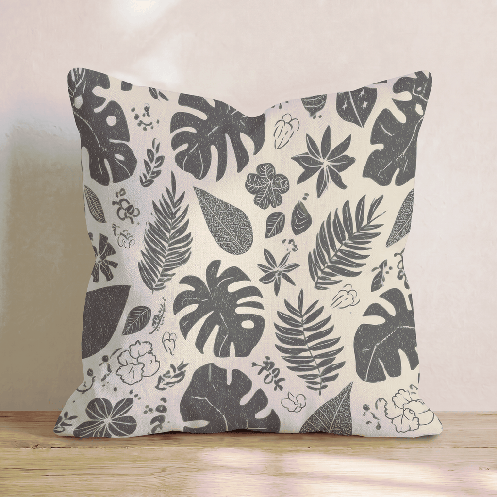 Palm Frond Collage Throw Pillow - Hillcroft Home