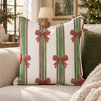 Parcel Bow Stripe Throw Pillow throw pillow - Hillcroft Home