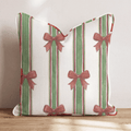 Parcel Bow Stripe Throw Pillow throw pillow - Hillcroft Home