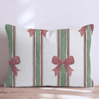 Parcel Bow Stripe Throw Pillow throw pillow - Hillcroft Home