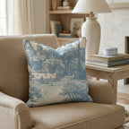 Paris Blue Throw Pillow - Hillcroft Home